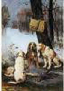 Chiens De Chasse by Charles Olivier De Penne