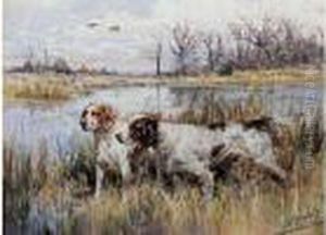 Deux Setters by Charles Olivier De Penne