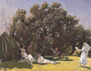 The garden at St Luke's Hospital by George Lambert