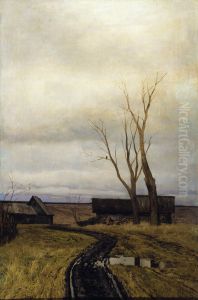 Autumn Road in a Village 1877 by Isaak Ilyich Levitan