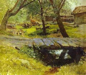 Footbridge Savvina Sloboda Study 1884 by Isaak Ilyich Levitan