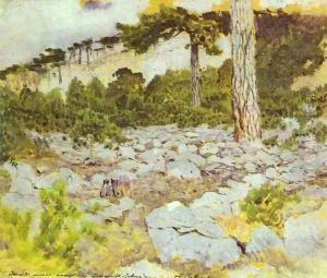Crimea In the Mountains Study 1886 by Isaak Ilyich Levitan