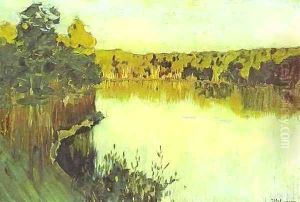 Sunset over a Forest Lake Study 1890 1899 by Isaak Ilyich Levitan