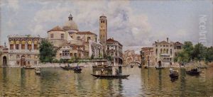 Venezia, Canal Grande Verso Santa Lucia by Antonio Maria de Reyna