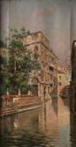 Gondola En El Canal by Antonio Maria de Reyna