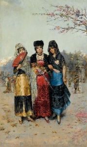 Paseo En La Feria De Sevilla (a Walk In The Feria, Seville) by Antonio Maria de Reyna