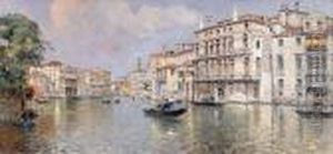 Venetian Canal View by Antonio Maria de Reyna