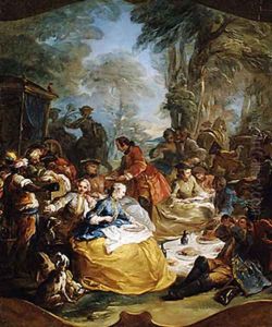 The picnic after the hunt by Carle van Loo