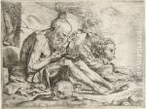 Saint Jerome In The Desert (b. 3; B. 13) - view 1