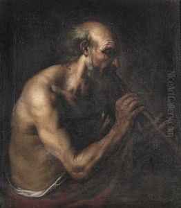 Ein Hirte Beim Flotenspiel. by Jusepe de Ribera