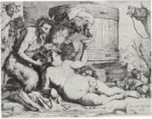 The Drunken Silenus (bartsch 3; Brown 14) by Jusepe de Ribera