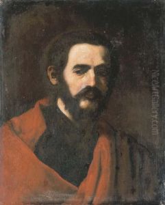 Portrait Of A Bearded Man, Bust-length, In A Red Cloak by Jusepe de Ribera