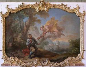 Mercury with axes going to woodcutter