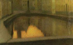 Canal in Bruges by Henri Eugene Augustin Le Sidaner
