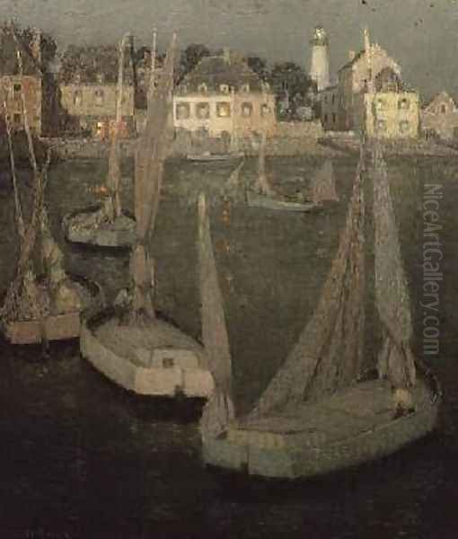 Brittany Port by Moonlight - view 1