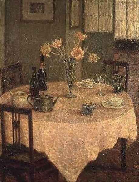 Interior with a Pink Tablecloth - view 1