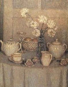 La Table Blanche by Henri Eugene Augustin Le Sidaner