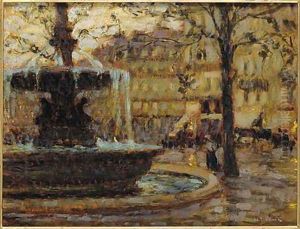 Place du Palais Royal by Henri Eugene Augustin Le Sidaner