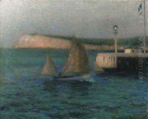 La jete, Le Trport by Henri Eugene Augustin Le Sidaner