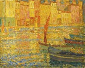 Le port de Villefranche by Henri Eugene Augustin Le Sidaner
