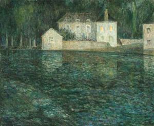 Clair de lune sur la rivire by Henri Eugene Augustin Le Sidaner