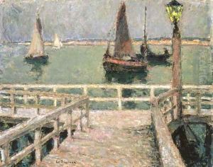 L'estacade, Le Croisic by Henri Eugene Augustin Le Sidaner