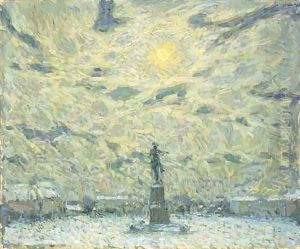 La Place d'Armes, Versailles by Henri Eugene Augustin Le Sidaner