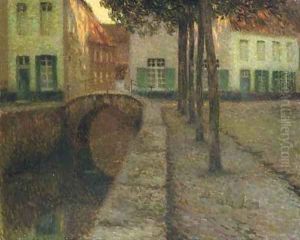 Le canal by Henri Eugene Augustin Le Sidaner