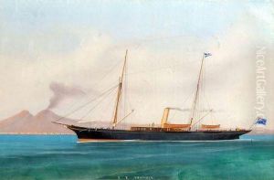 The Sy Vanadis Off The Bay Of Naples by Antonio de Simone