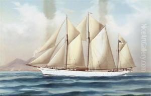 The Royal Yacht Squadron's Schooner 
Fantome 
 In Full Sail Offnaples