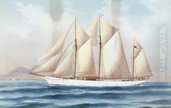 The Royal Yacht Squadron's Schooner
Fantome
In Full Sail Off Naples; And The Royal Yacht Squadron's Schooner
Fantome
Reefed- Down In Heavy Seas - view 1