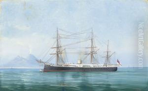An Armoured Cruiser Lying In The Bay Of Naples - view 1