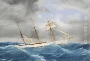 Ritratto Dello Steam Yacht Fedora In Navigazione