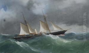 Ritratto Dello Steam Yacht Yarta In Mare Aperto