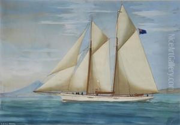 Ritratto Dello R.d.y.c. Schooner Medora Al Largo Di Napoli - view 1