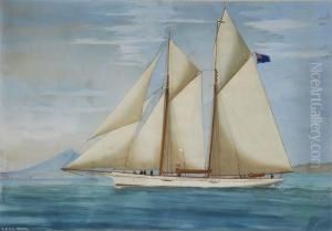 Ritratto Dello R.d.y.c. Schooner Medora Al Largo Di Napoli