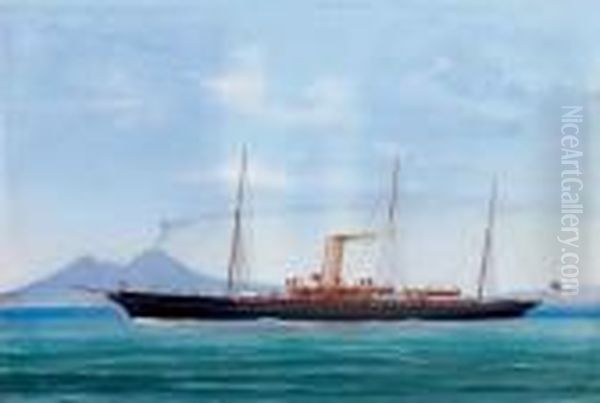 The Steam Yacht Ciralda Off Naples - view 1
