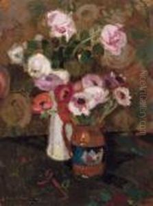 Nature Morte Aux Anemones Et Roses by Gustave De Smet