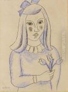 Girl With Tulips by Gustave De Smet