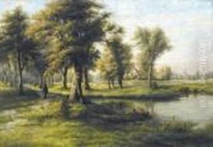 Landschap Met Rivier Landschap Met Rivier