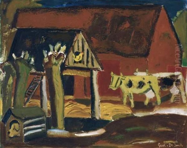 Cour De Ferme Avec Vaches - view 1