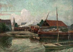 Chantier Naval Au Crepuscule by Gustave De Smet