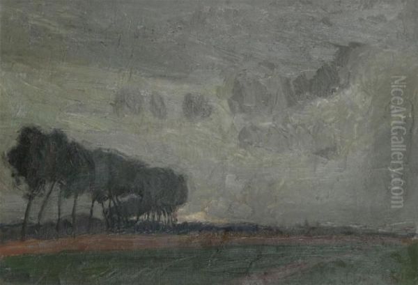 Lowland, Church In The Background, Thundery Sky - view 1