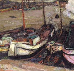 Sloepen In De Haven (1915) by Gustave De Smet