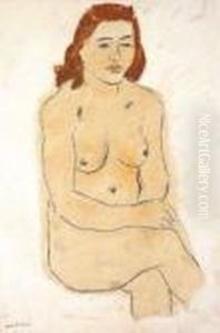 Zittend Naakt (1941) by Gustave De Smet