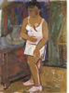 Meisje In Hemd - Jeune Fille A La Chemise (1937) by Gustave De Smet
