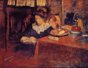 Young Woman Seated in an Interior by Georges Lemmen