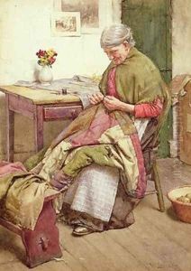 The Old Quilt by Walter Langley