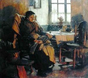 In the Firelight by Walter Langley