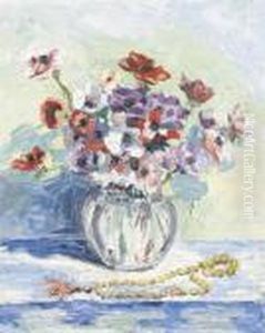 Stillleben Mit Anemonen Und Kette